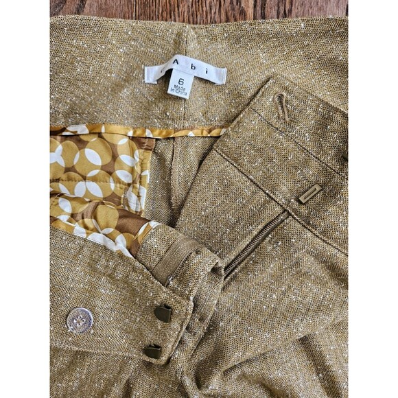 Cabi Style 377 Charlie Tan /  Yellow Pinstripe Wide Leg Pants Trousers NWT Sz 6 - Picture 10 of 10